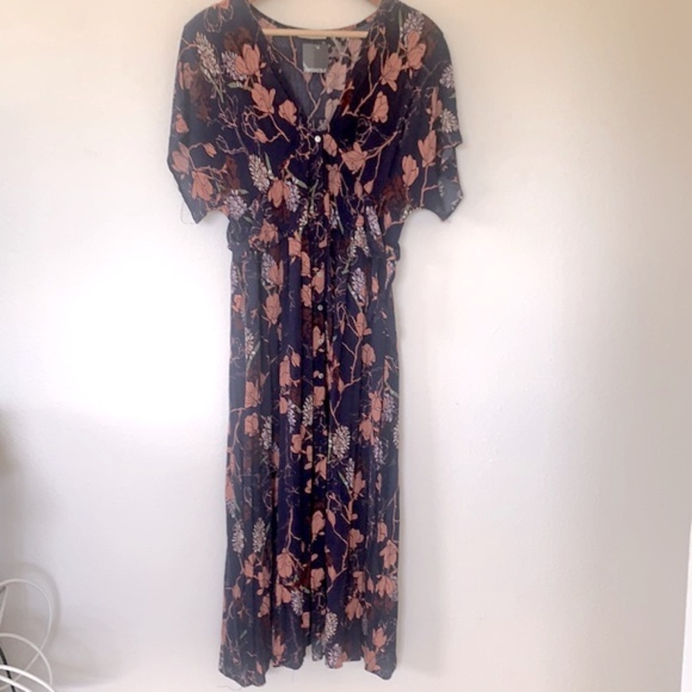 Flower print maxi dress L